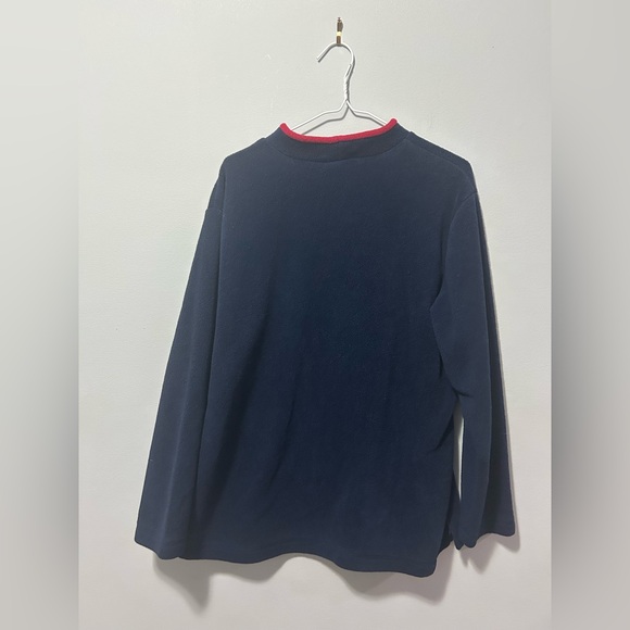 Vintage Croft and Borrow Navy Blue Snowman Family fleece Sweater - Picture 4 of 7